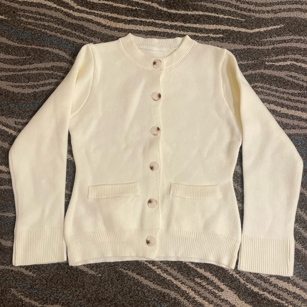Cream Button-Up Cardigan